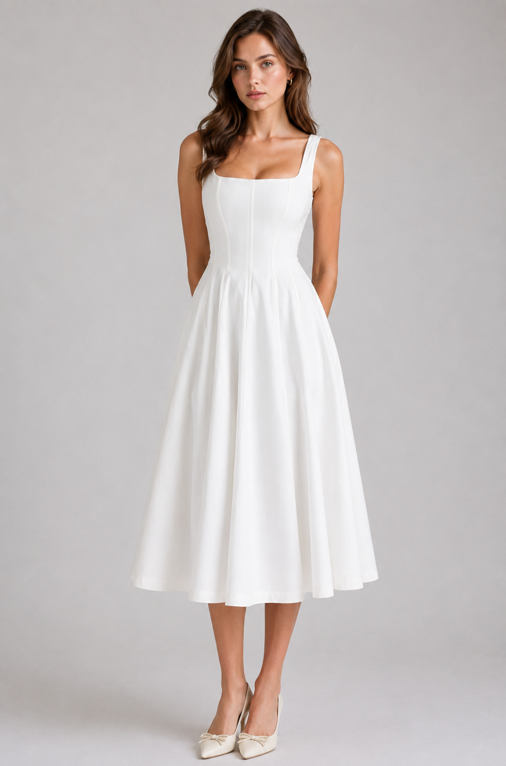 Midy British Elegance A-Line Midi Dress