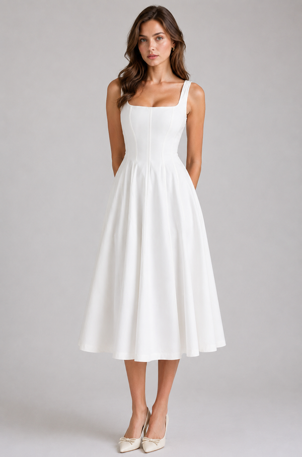 Midy British Elegance A-Line Midi Dress