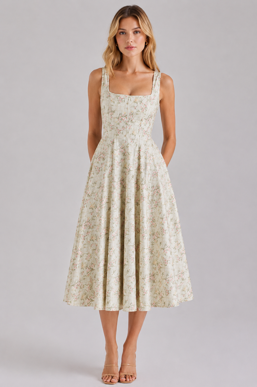 Midy British Elegance A-Line Midi Dress