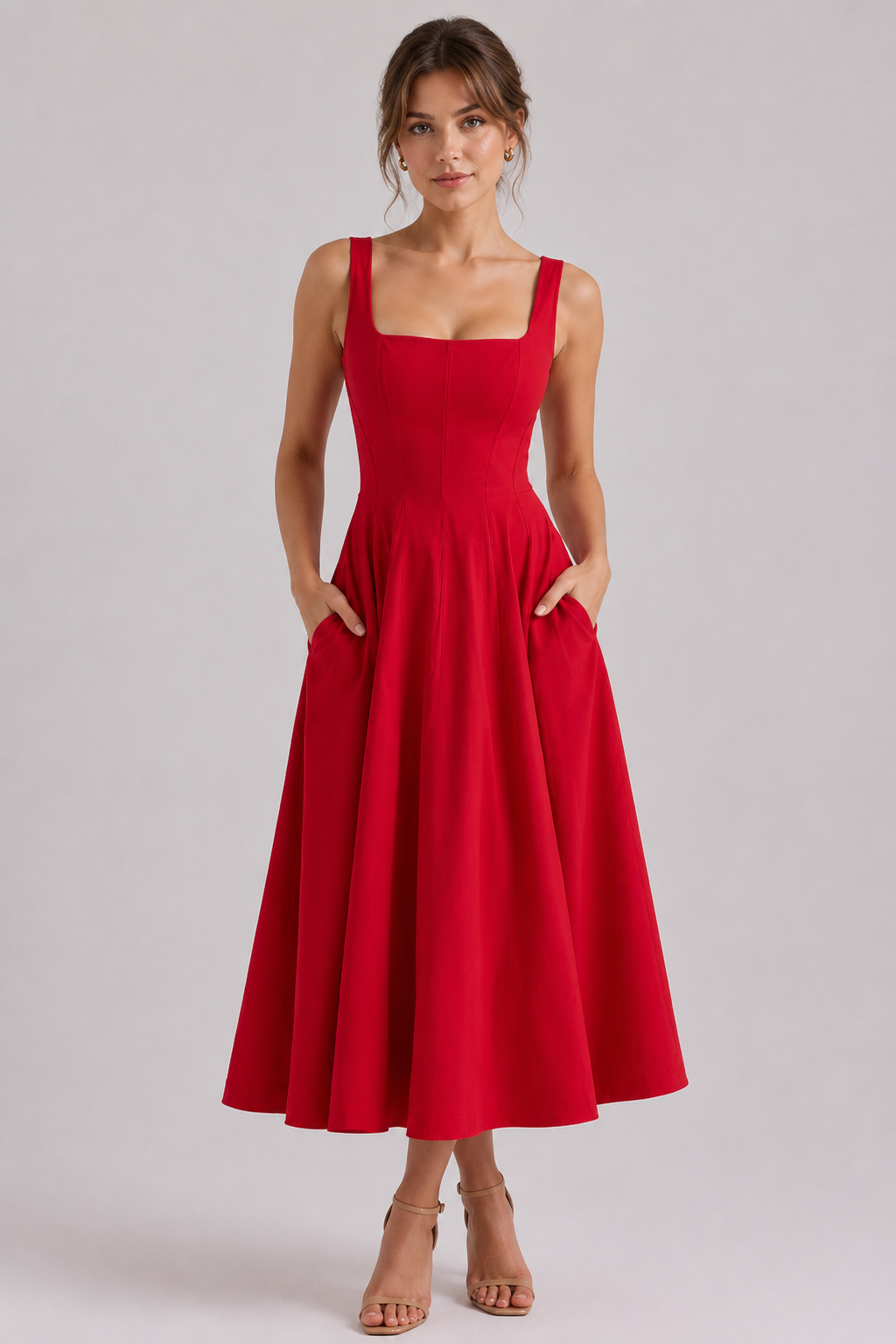 Midy British Elegance A-Line Midi Dress