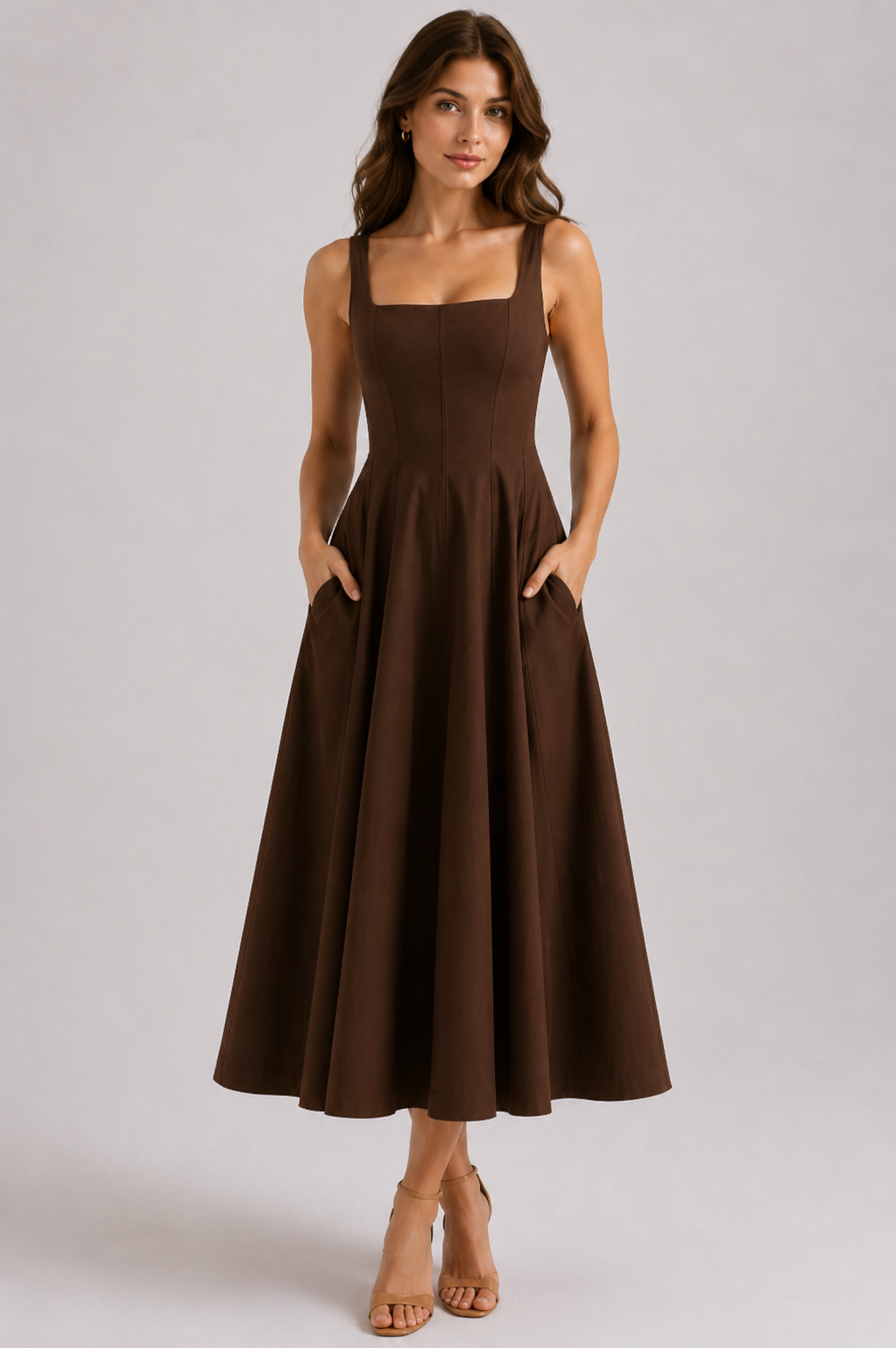 Midy British Elegance A-Line Midi Dress