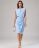 Midya Draped Keyhole Elegance Midi Dress