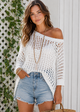 Lumière Summer Breeze Hollow Knit Top