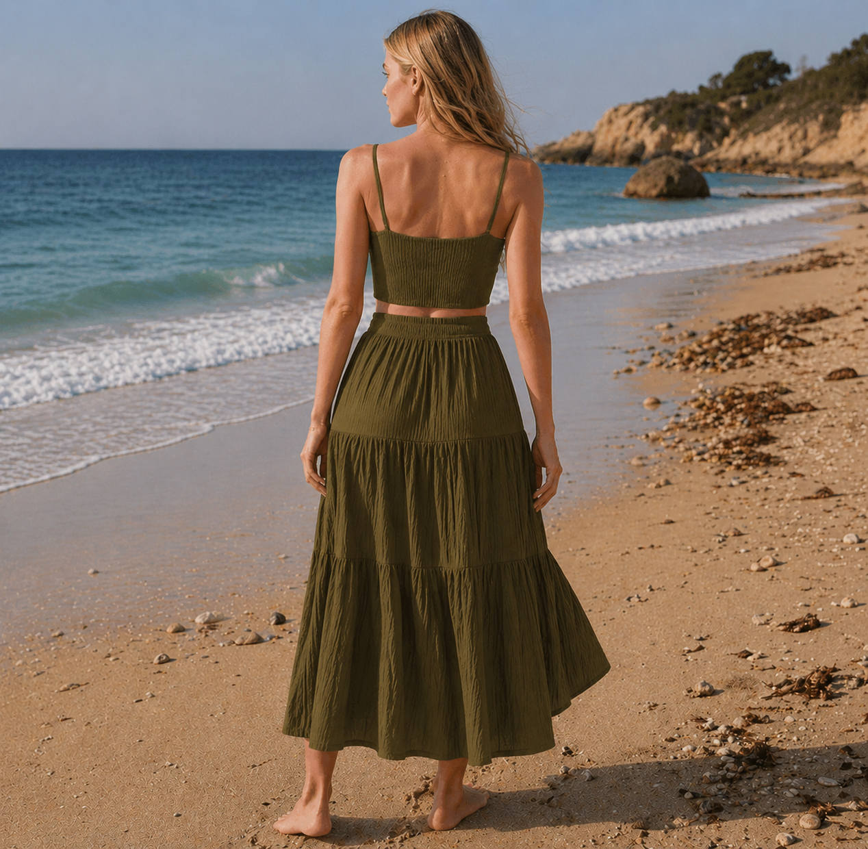 Sienna Crop Cami & A-Line Skirt Set