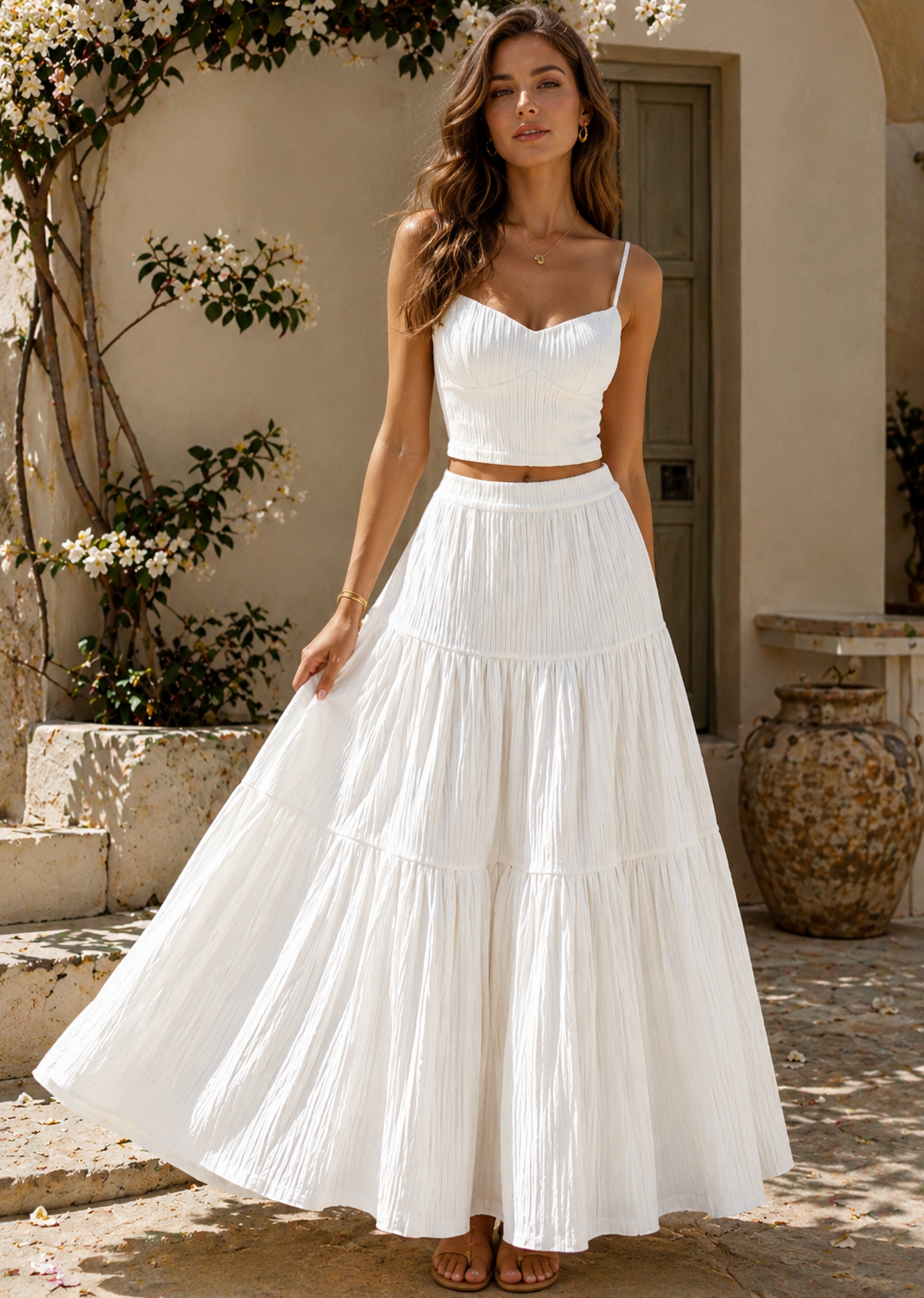 Sienna Crop Cami & A-Line Skirt Set