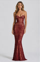 Vivienne Crimson Lace Corset Maxi Dress