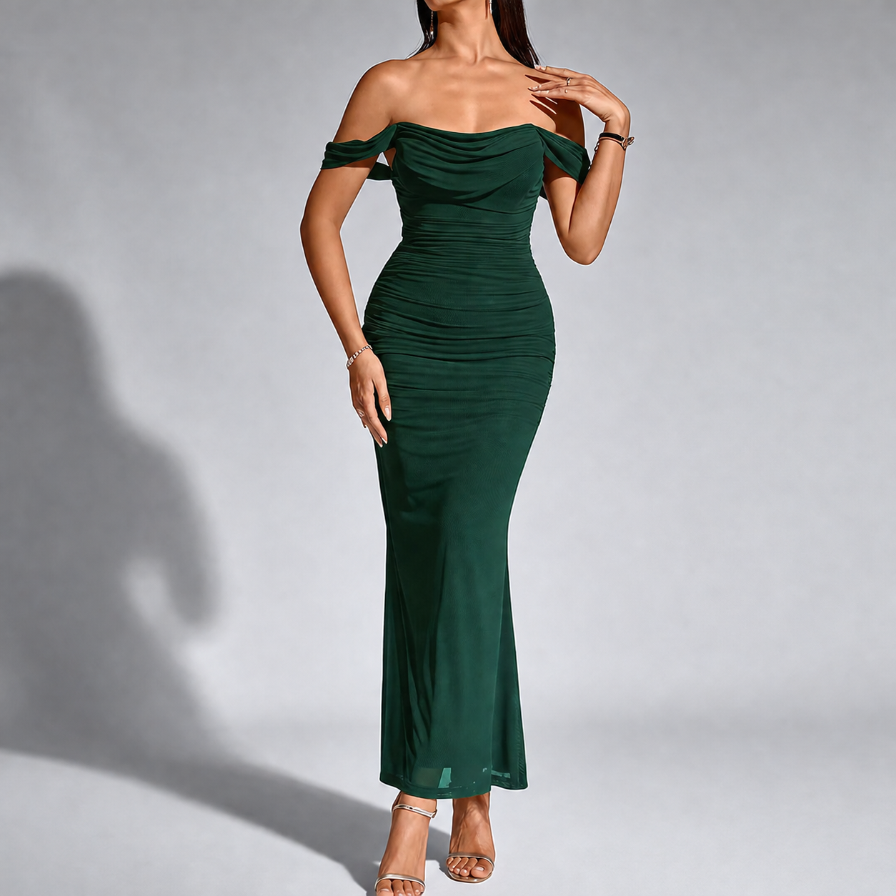 Serena | One-Shoulder Corset Mesh Dress