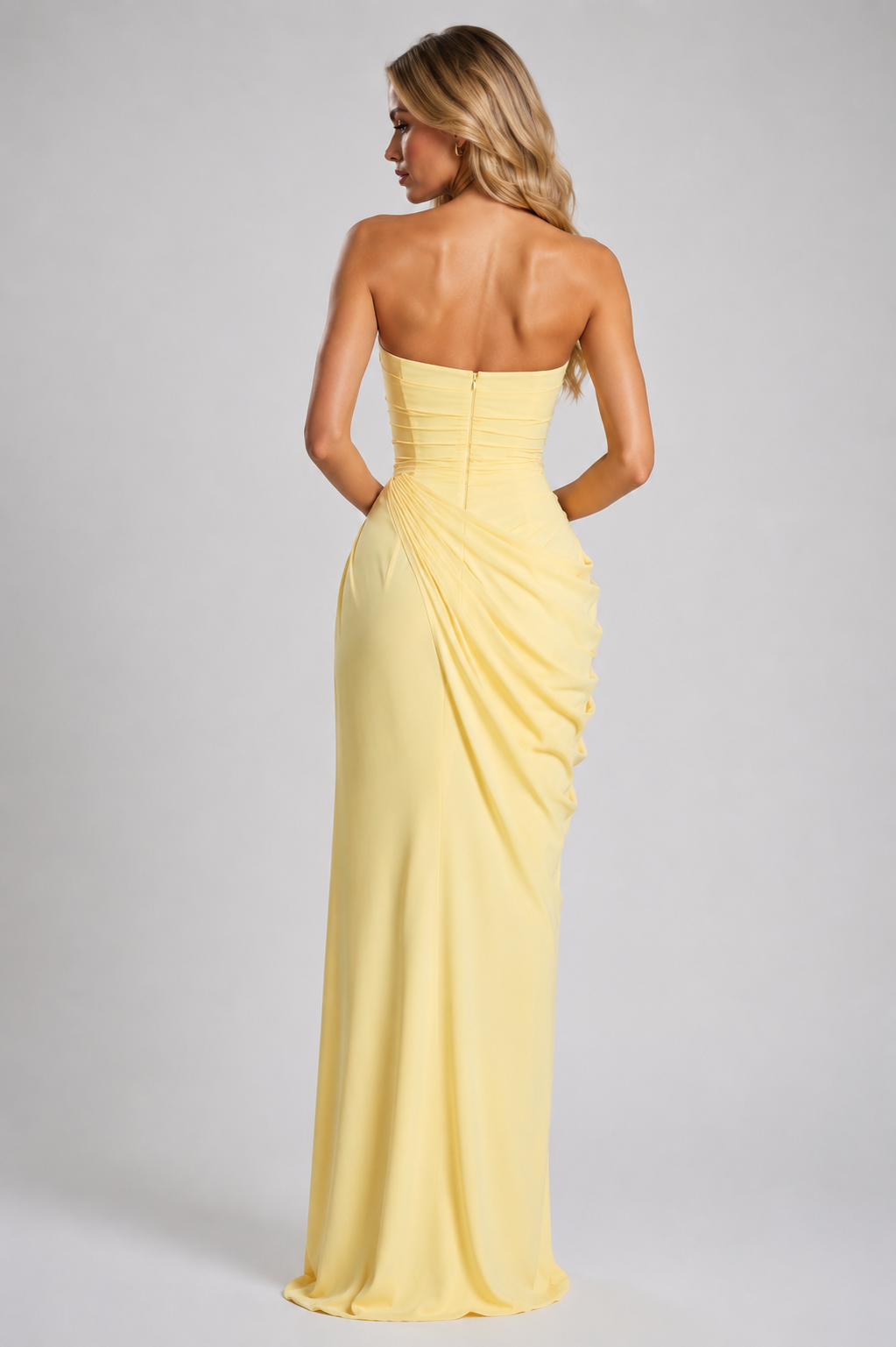 Soleil | Draped Strapless Maxi Dress